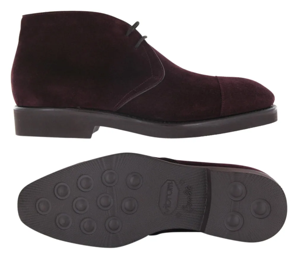 Fiori Di Lusso Burgundy Red Chukka Boots