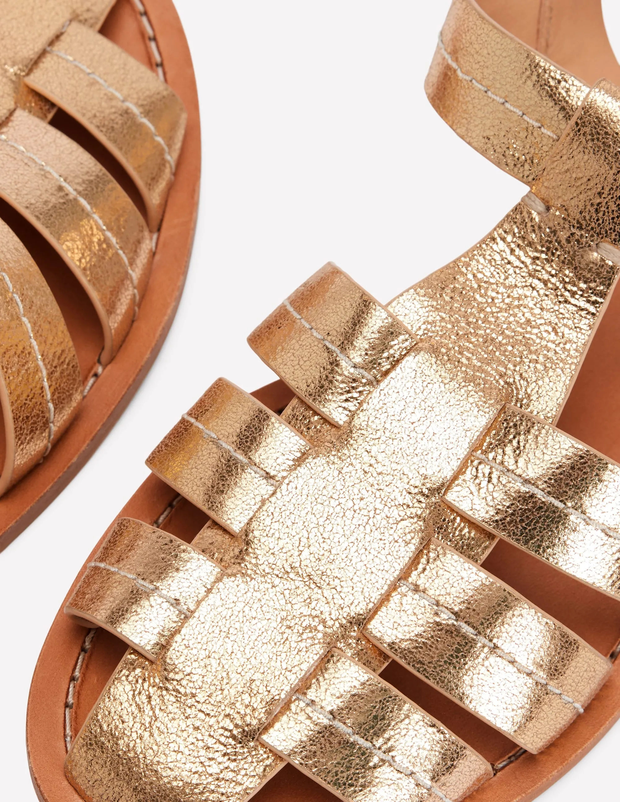 Fisherman Flat Sandals-Gold