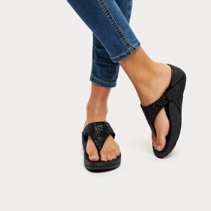 FitFlop LULU Glitter Toe-Thong Sandals