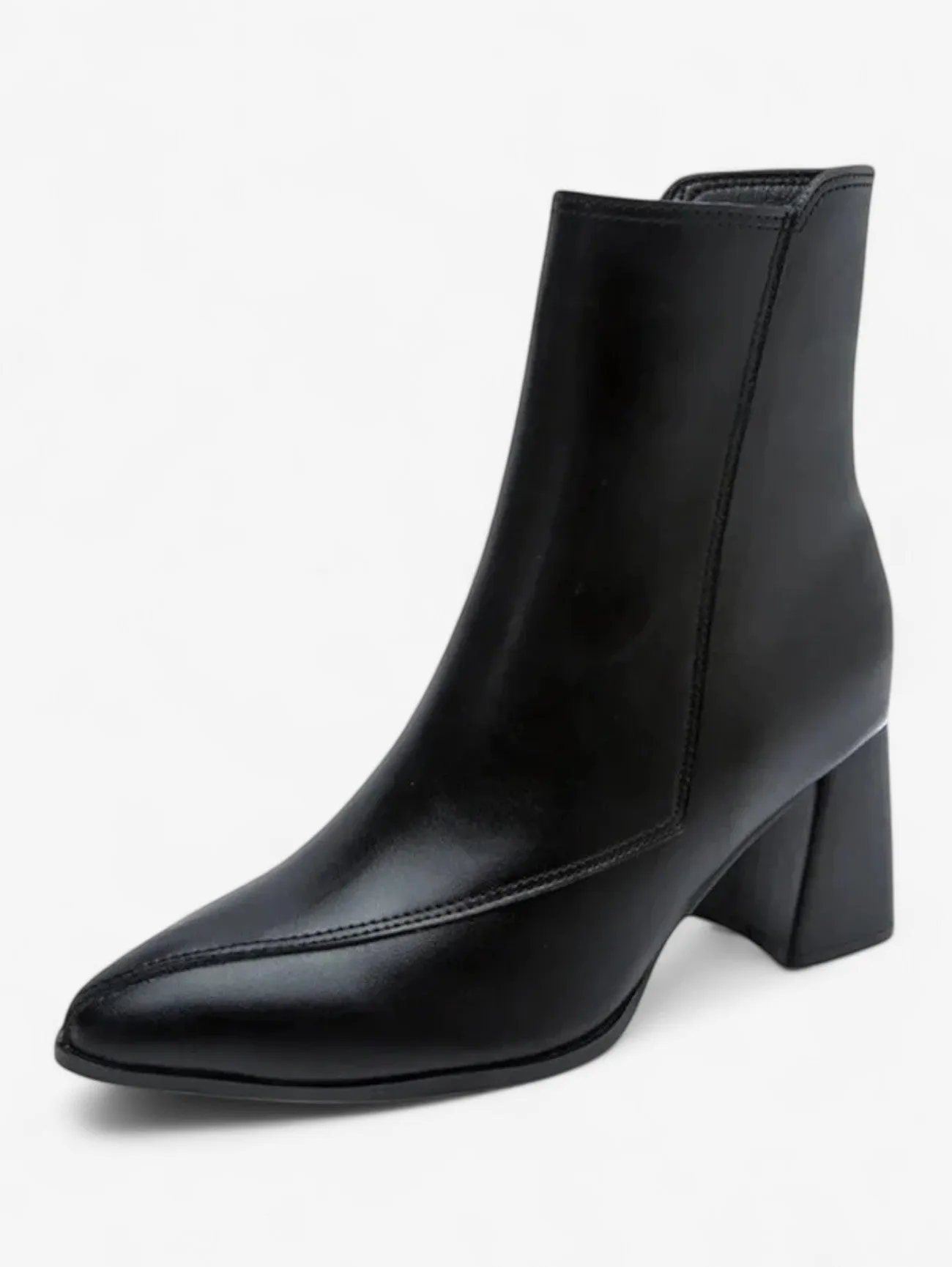 Foxes | Women's Elegant Pointed Toe Ankle Boots with Block Heel
