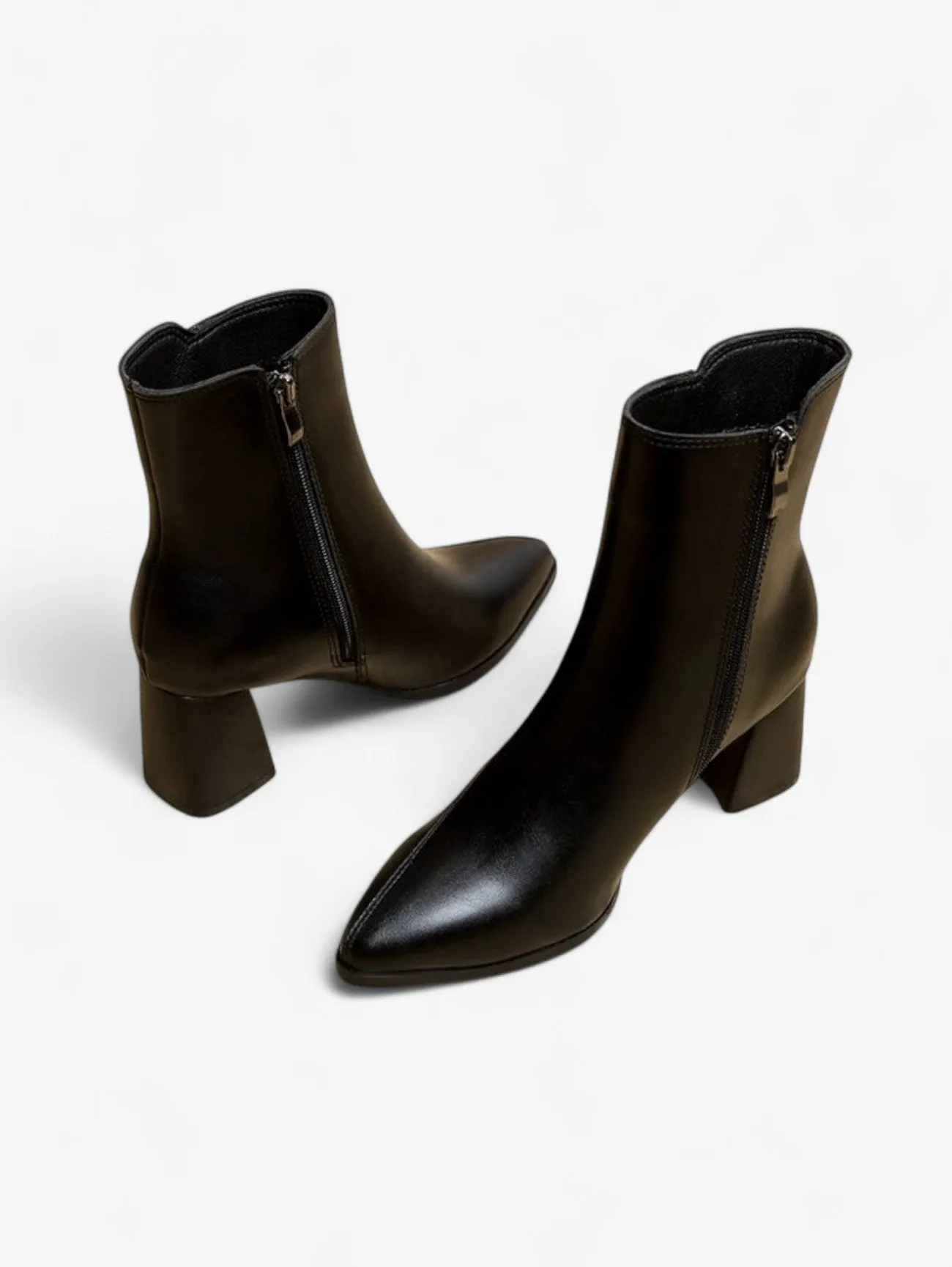Foxes | Women's Elegant Pointed Toe Ankle Boots with Block Heel