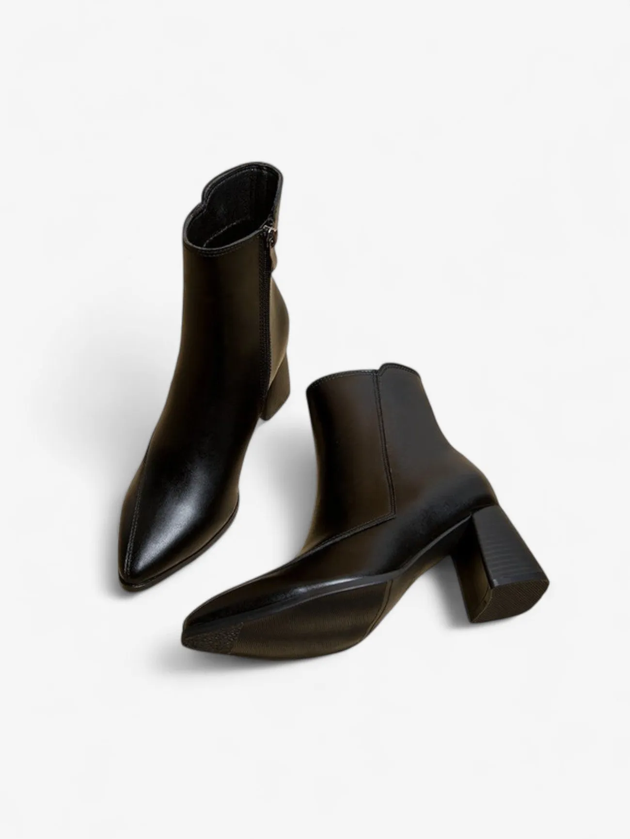Foxes | Women's Elegant Pointed Toe Ankle Boots with Block Heel