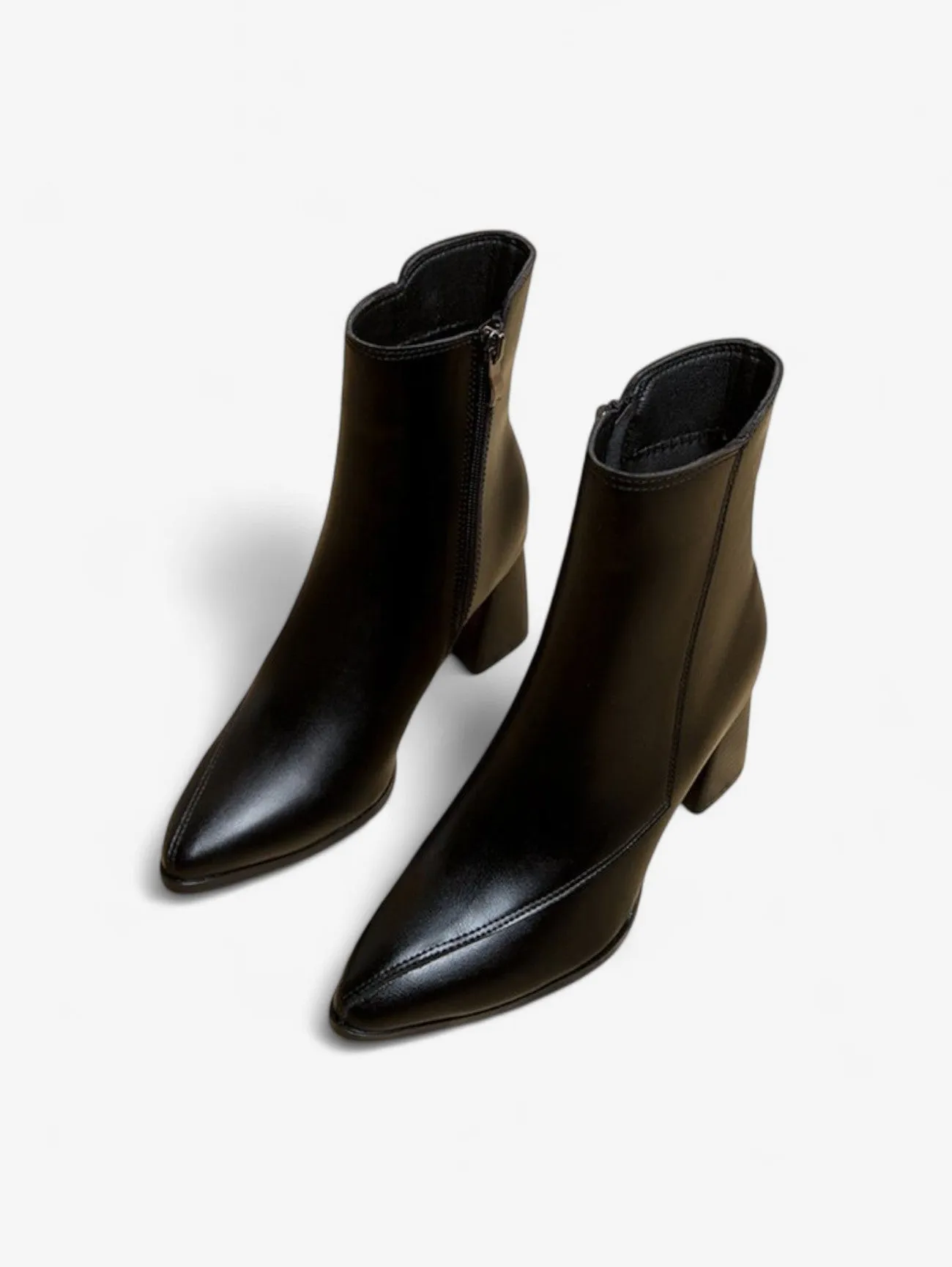 Foxes | Women's Elegant Pointed Toe Ankle Boots with Block Heel