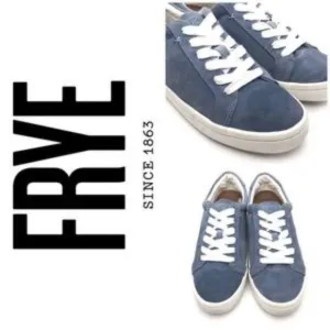 Frye Kerry Low Lace 71351 Aqua Blue Suede Lifestyle Sneakers