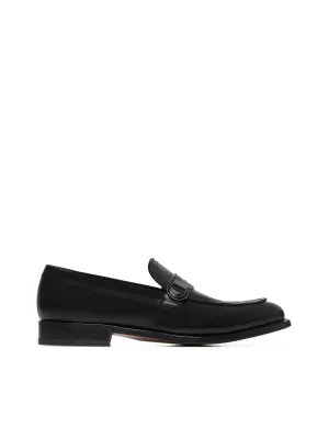 Gancini leather loafers