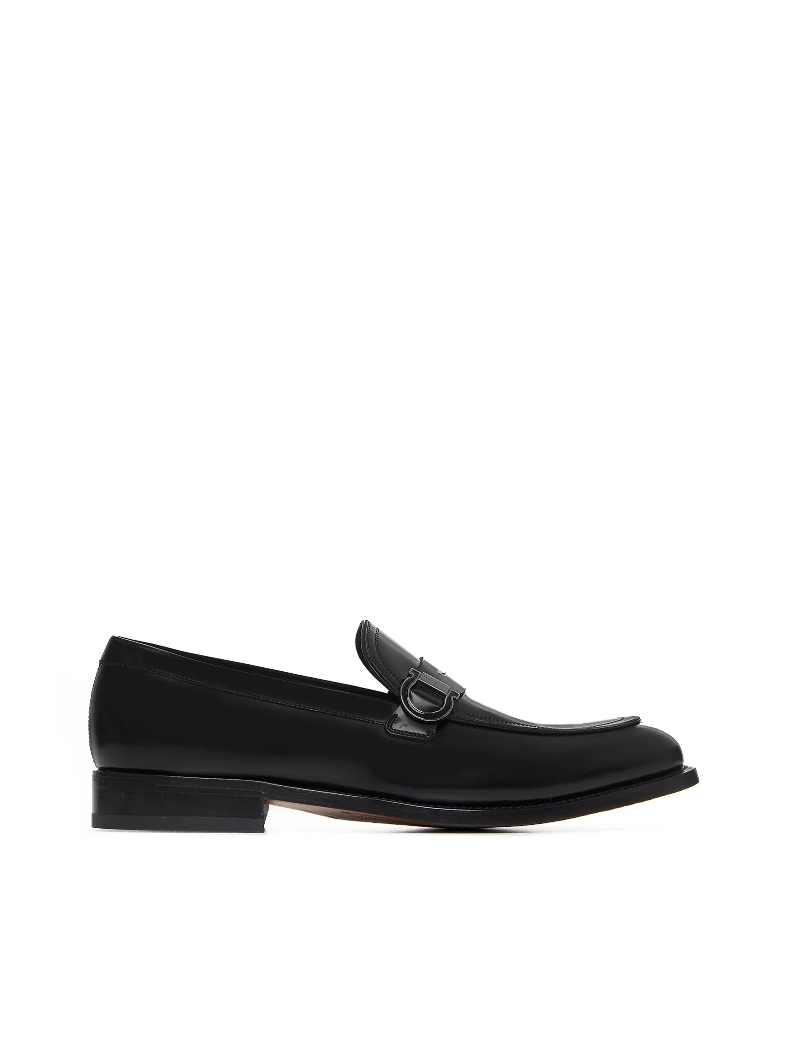 Gancini leather loafers