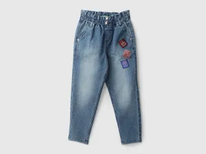 Girls Applique Baggy Fit Jeans