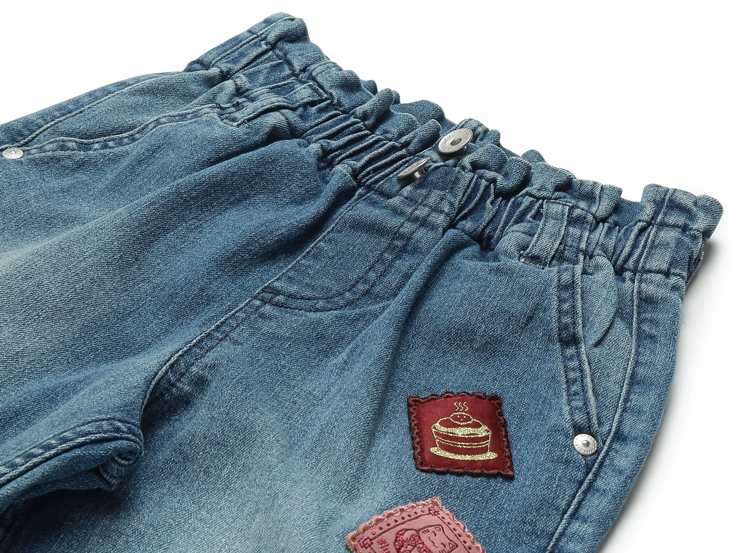 Girls Applique Baggy Fit Jeans