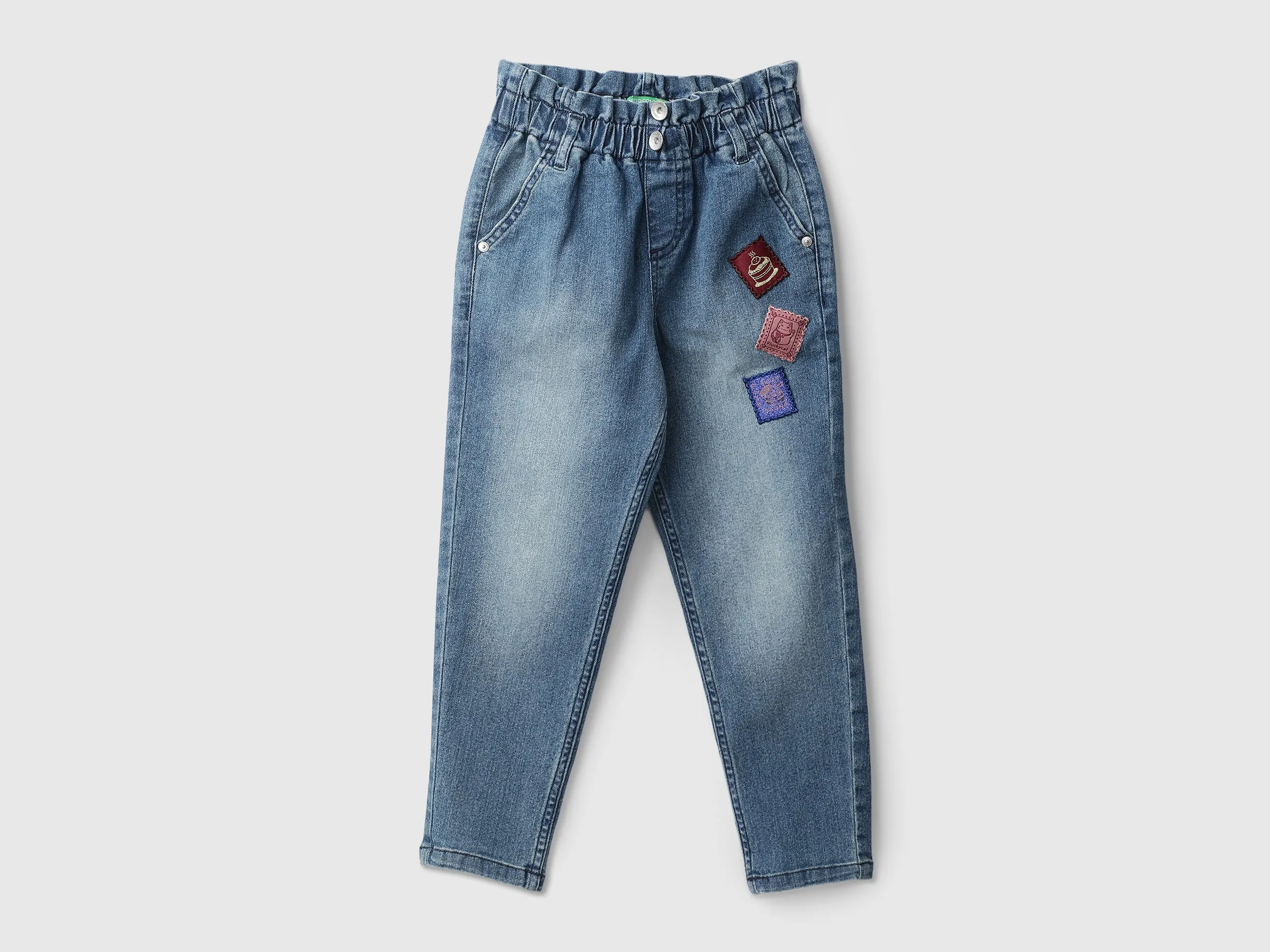 Girls Applique Baggy Fit Jeans