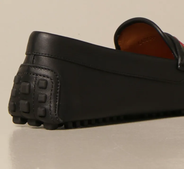 Gucci Web and Interlocking GG Driver Loafers in Black