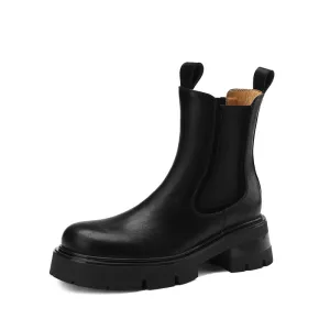 Hanan Women's Platform Chelsea Boots Black