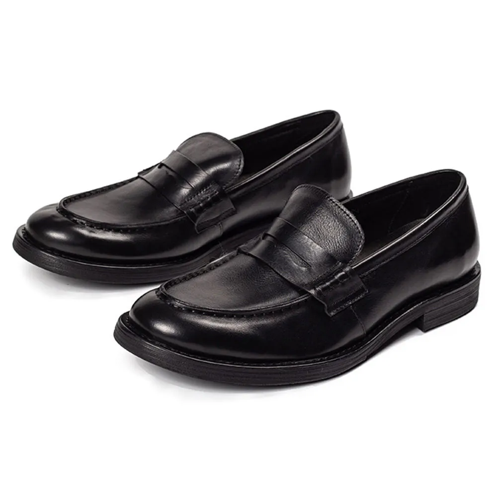 Handmade Cow Leather Penny Loafers for Men