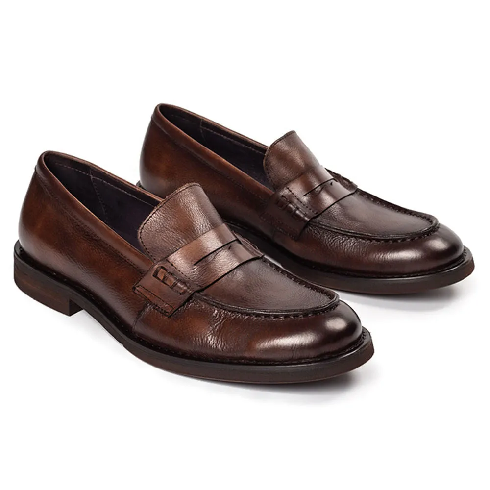 Handmade Cow Leather Penny Loafers for Men