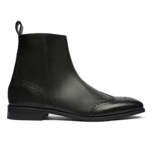 Handmade Customisable Black Leather Chelsea Boots For Men