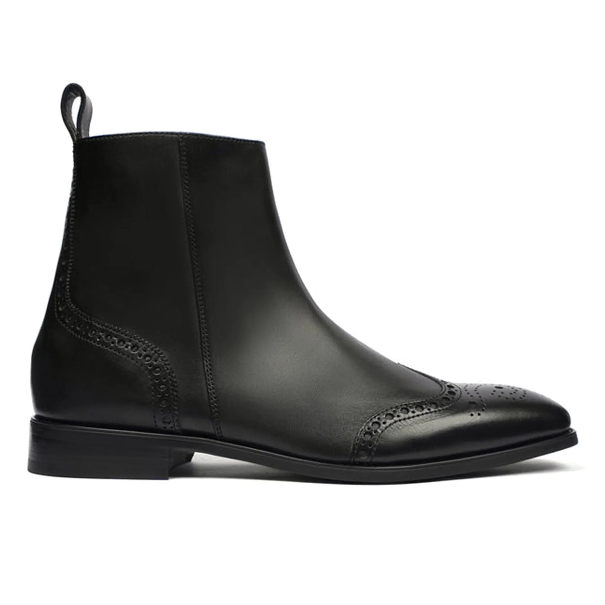 Handmade Customisable Black Leather Chelsea Boots For Men
