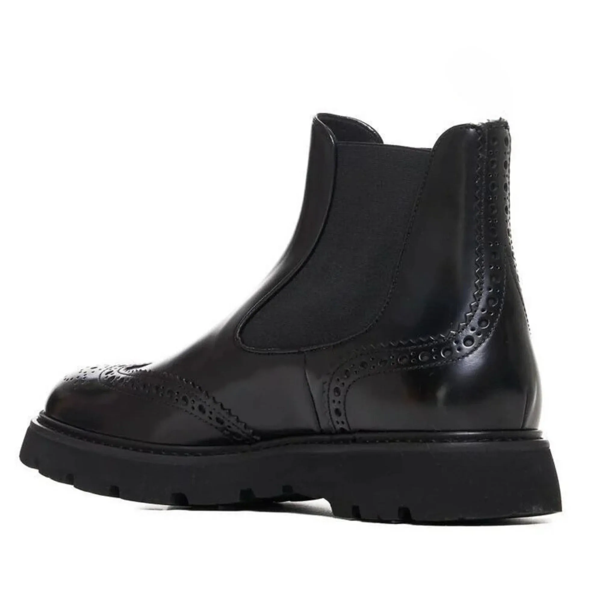 Handmade Customisable Black Leather Chunky Sole Chelsea Boots