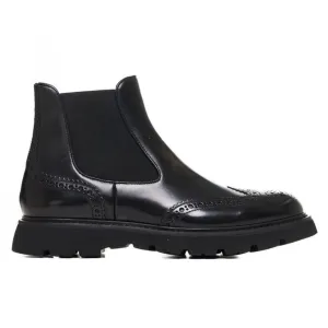 Handmade Customisable Black Leather Chunky Sole Chelsea Boots