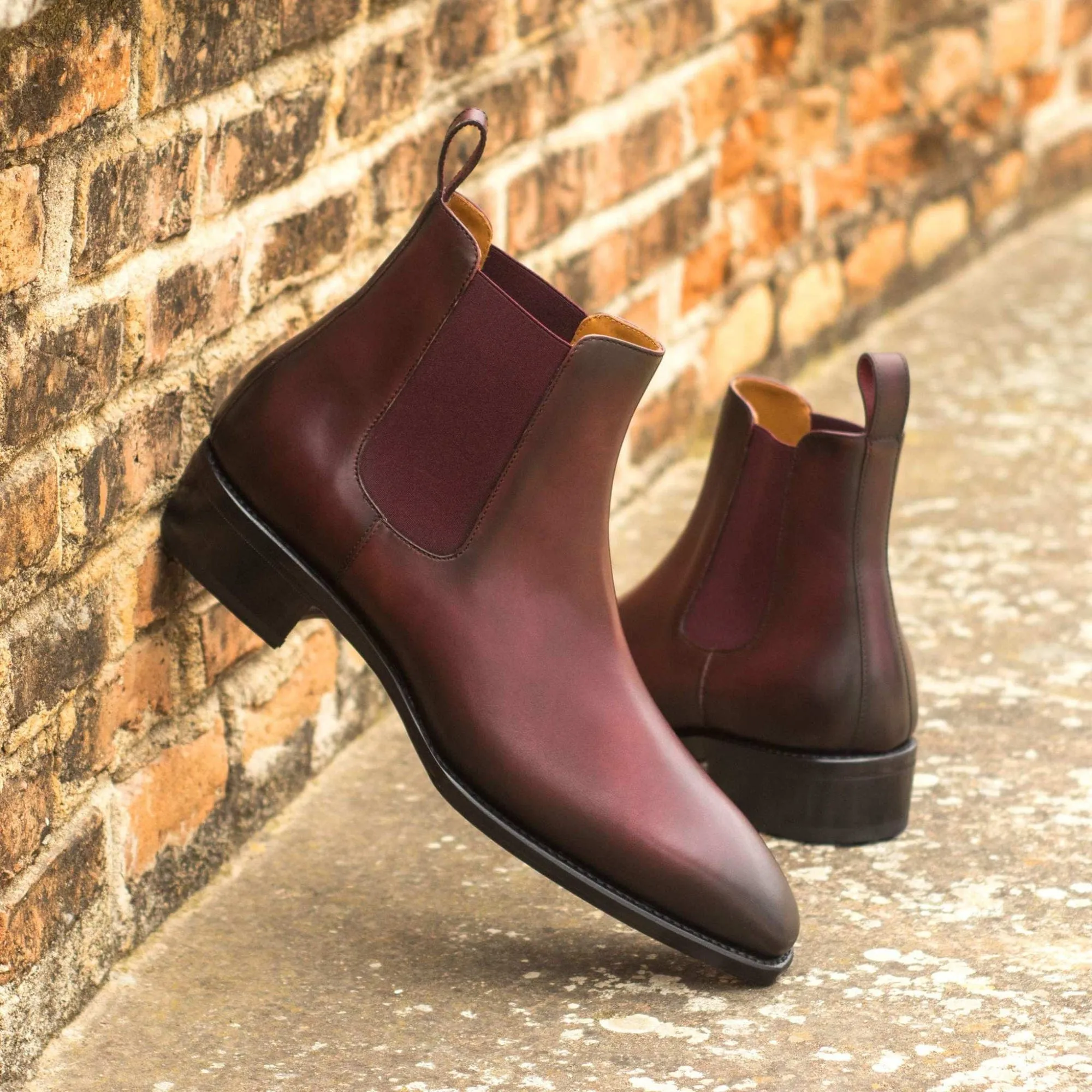 Handmade Customisable Brown Leather Chelsea Boots For Men