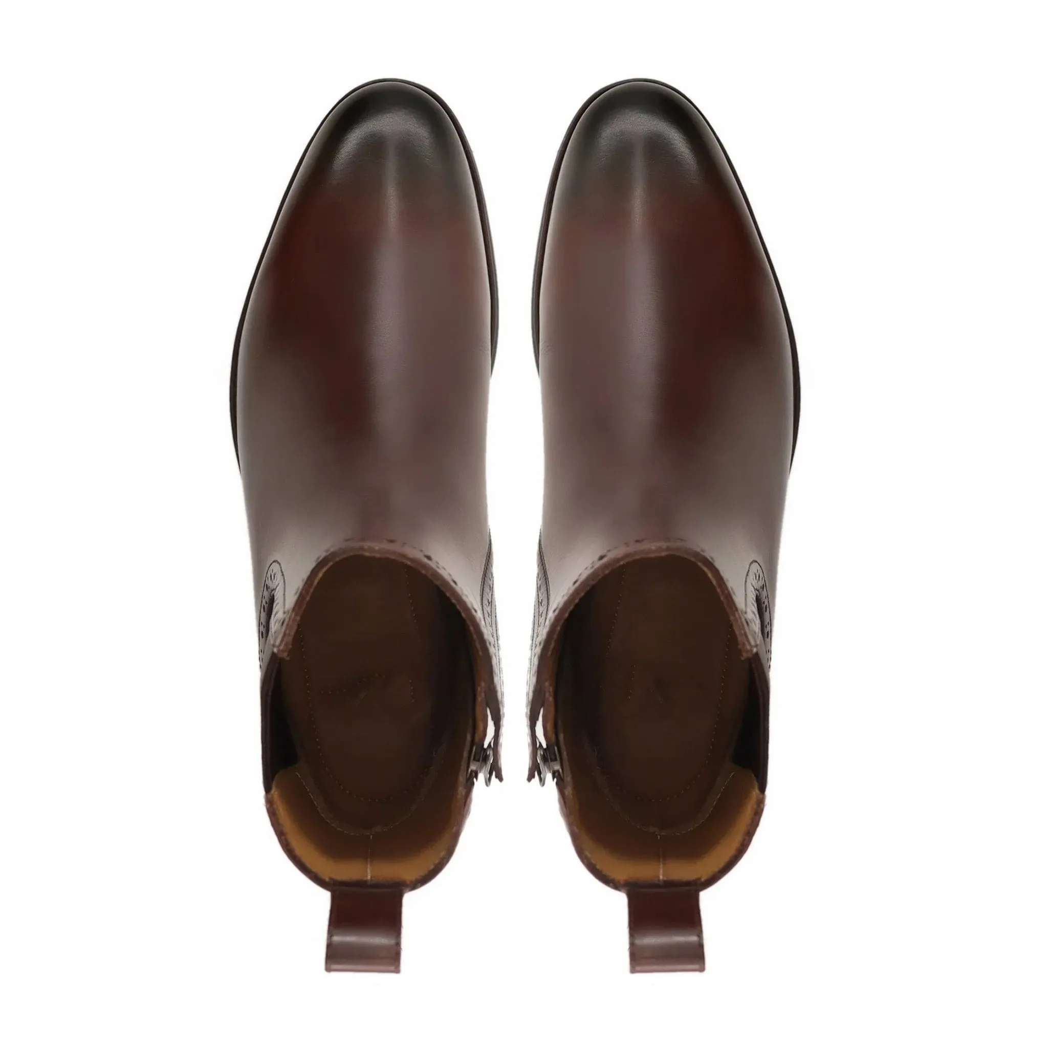 Handmade Customisable Calf Leather Brown Chelsea Boot For Men