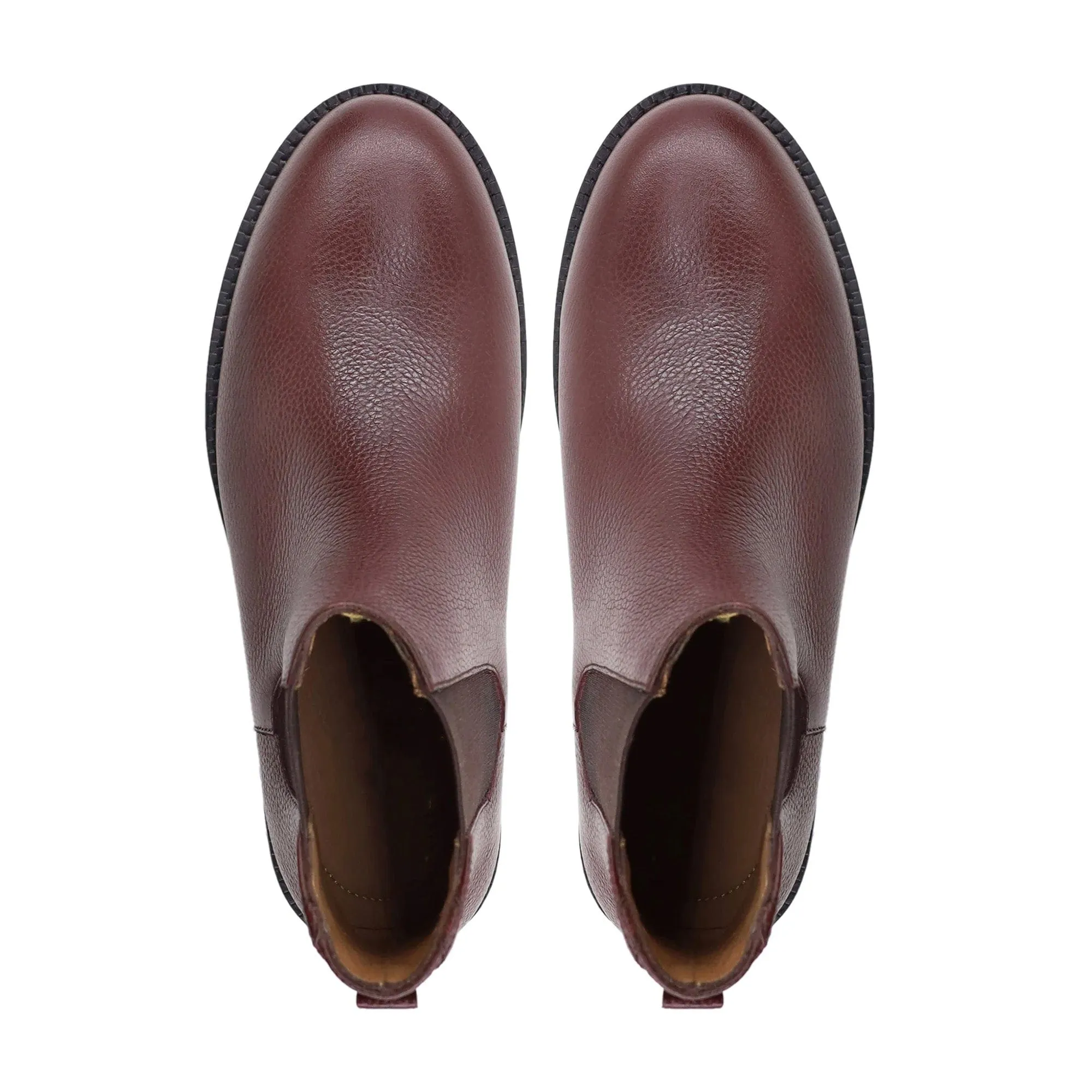 Handmade Customisable Calf Pebbel Leather Oxblood Chelsea Boot For Men