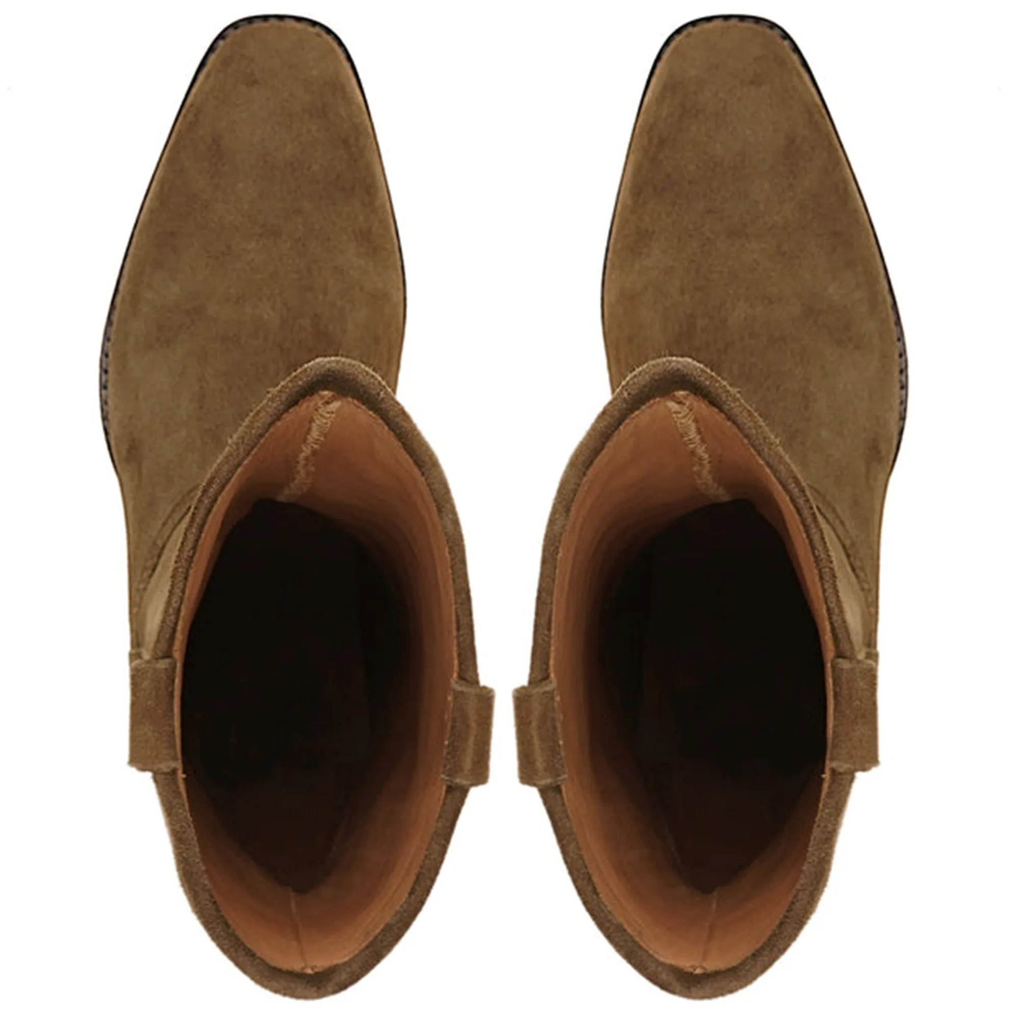 Handmade Customisable Suede Leather Brown Chelsea Boot For Men