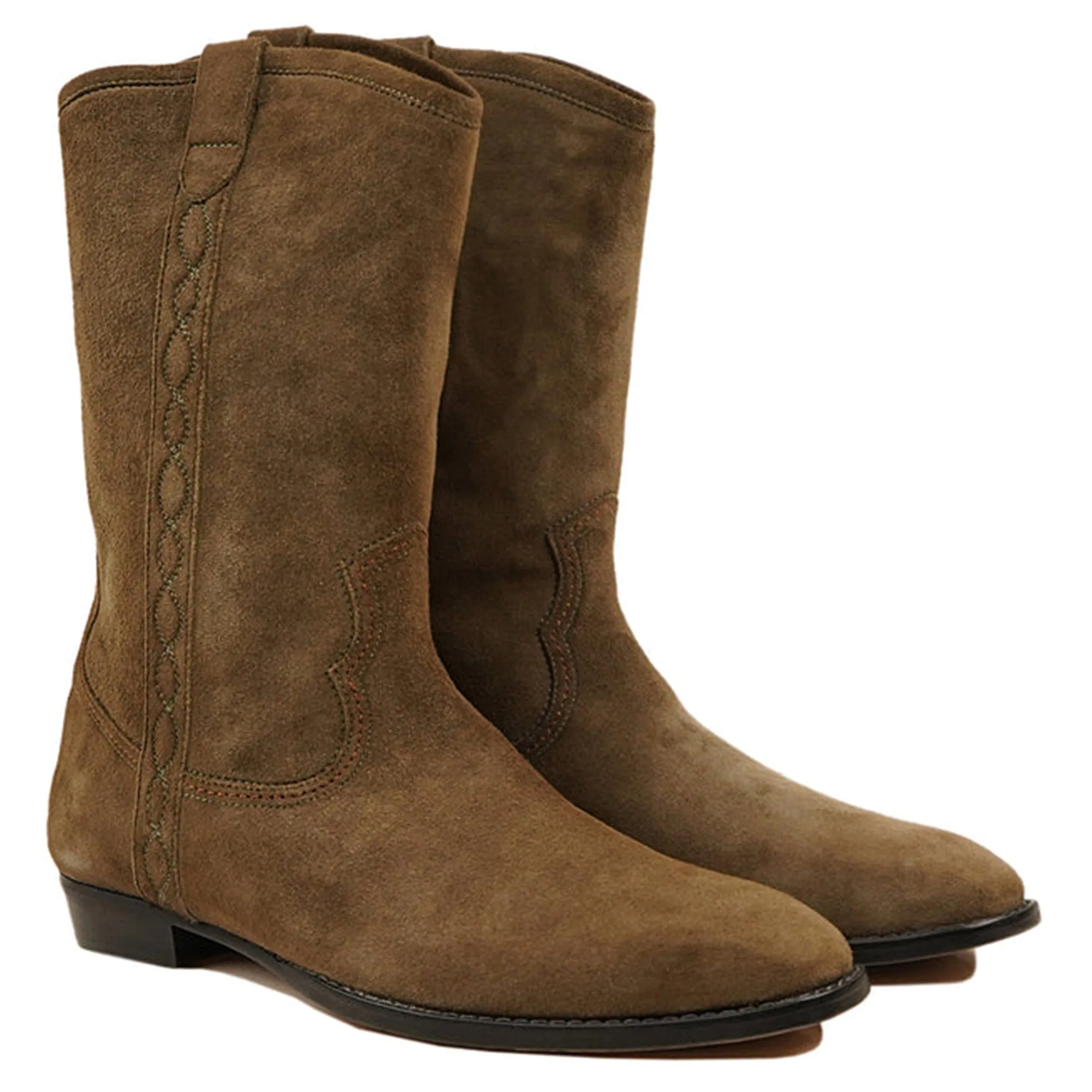 Handmade Customisable Suede Leather Brown Chelsea Boot For Men