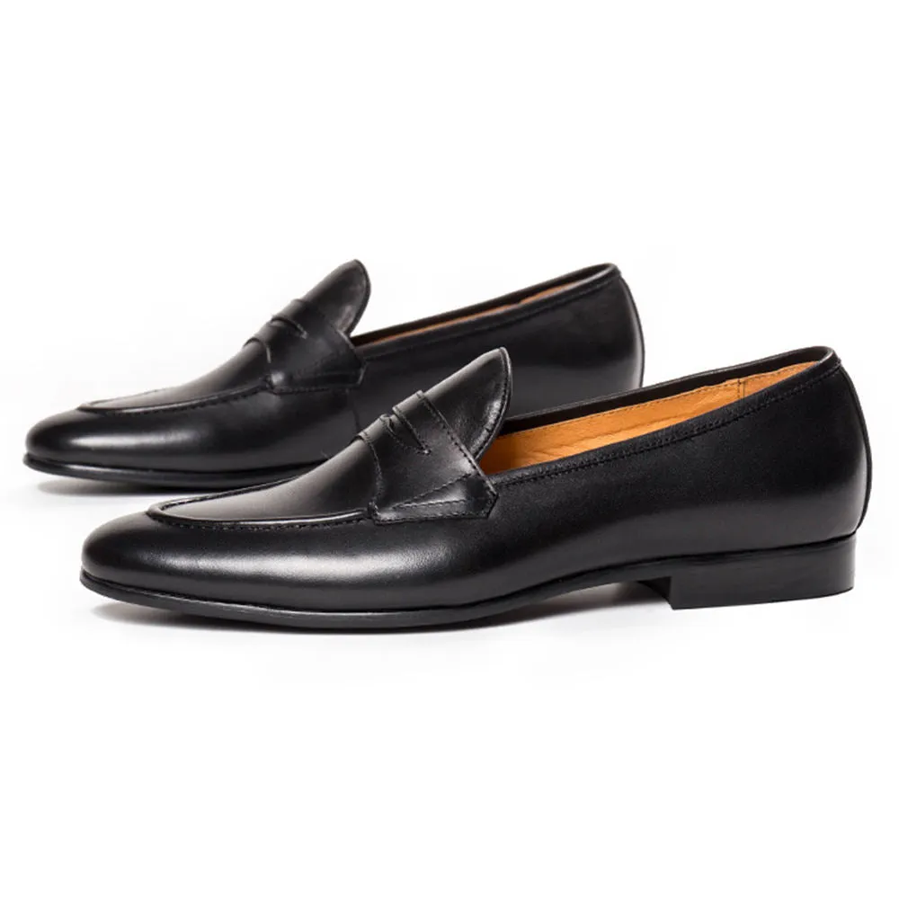Handmade Leather Formal Penny Loafer Shoes for Men