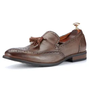 Handmade Premium Leather Tassel Loafers for Men