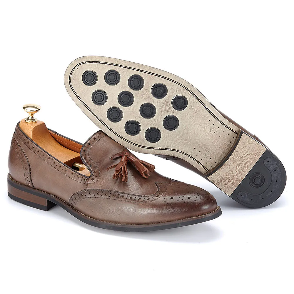 Handmade Premium Leather Tassel Loafers for Men