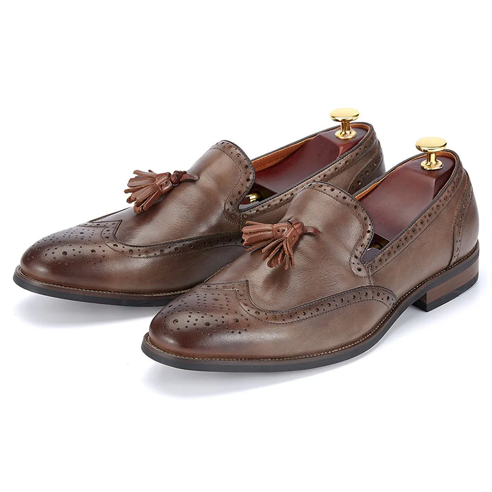 Handmade Premium Leather Tassel Loafers for Men