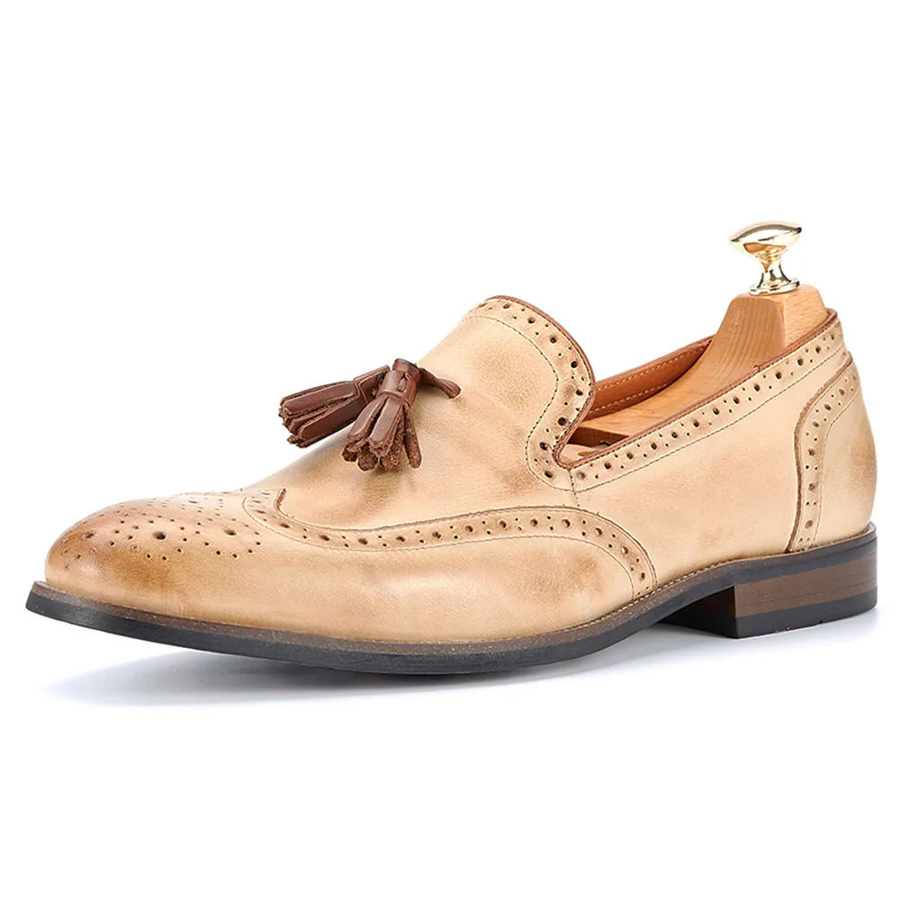Handmade Premium Leather Tassel Loafers for Men
