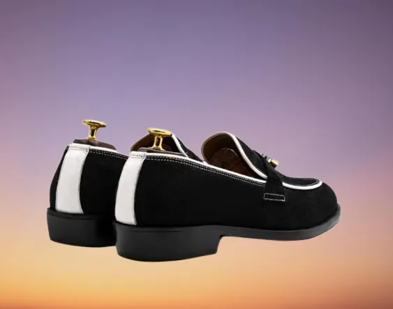 Handmade Two Tone Suede Loafer Moccasins for Men
