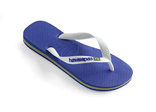 Havaianas Kid's Brazil Logo Flip Flop Sandal, Marine Blue, 3/4 M US Little Kid