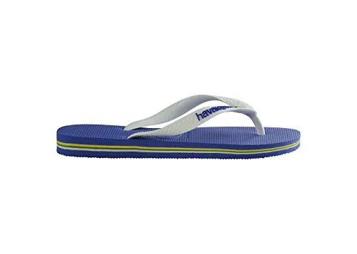 Havaianas Kid's Brazil Logo Flip Flop Sandal, Marine Blue, 3/4 M US Little Kid