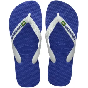 Havaianas Kid's Brazil Logo Flip Flop Sandal, Marine Blue, 3/4 M US Little Kid