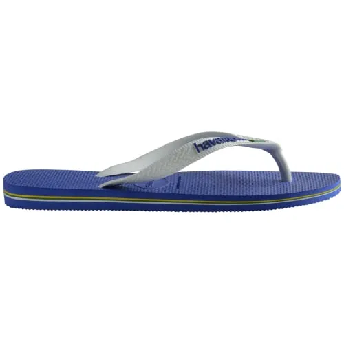 Havaianas Kid's Brazil Logo Flip Flop Sandal, Marine Blue, 3/4 M US Little Kid