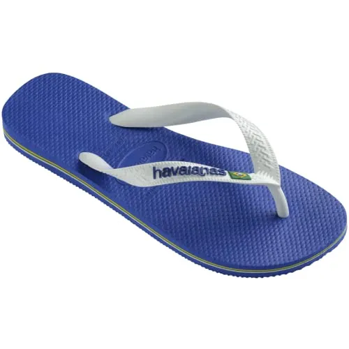 Havaianas Kid's Brazil Logo Flip Flop Sandal, Marine Blue, 3/4 M US Little Kid