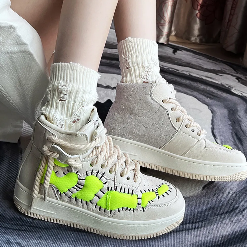 High Street Patchwork High Top Sneakers