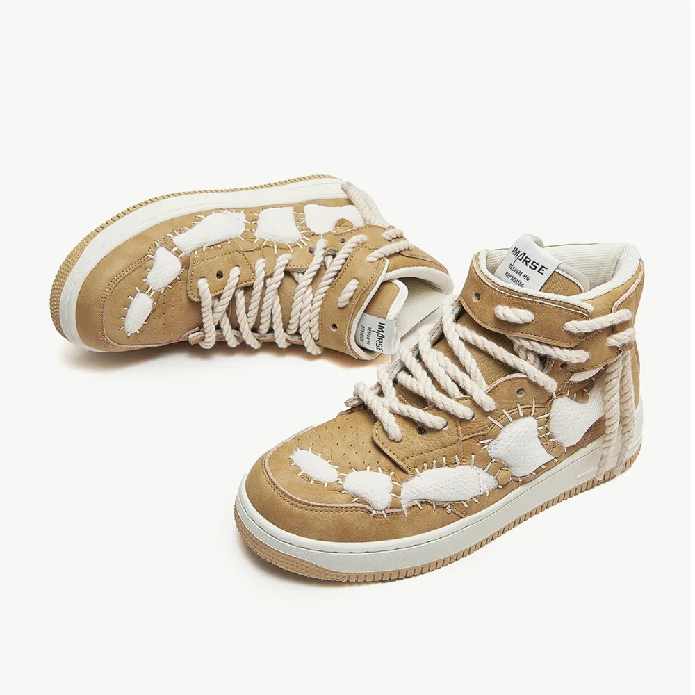 High Street Patchwork High Top Sneakers