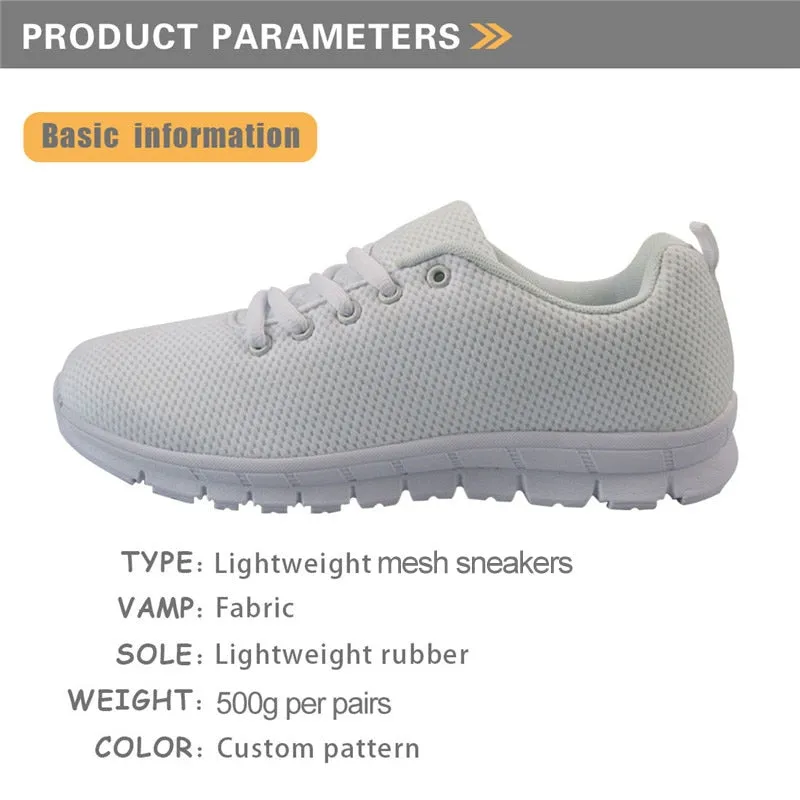 INSTANTARTS Pride Sneakers Tenis Feninino Women's Casual Lacing Flats Shoe Rainbow Print Comfortable Mesh Sneaker for Teen Girl