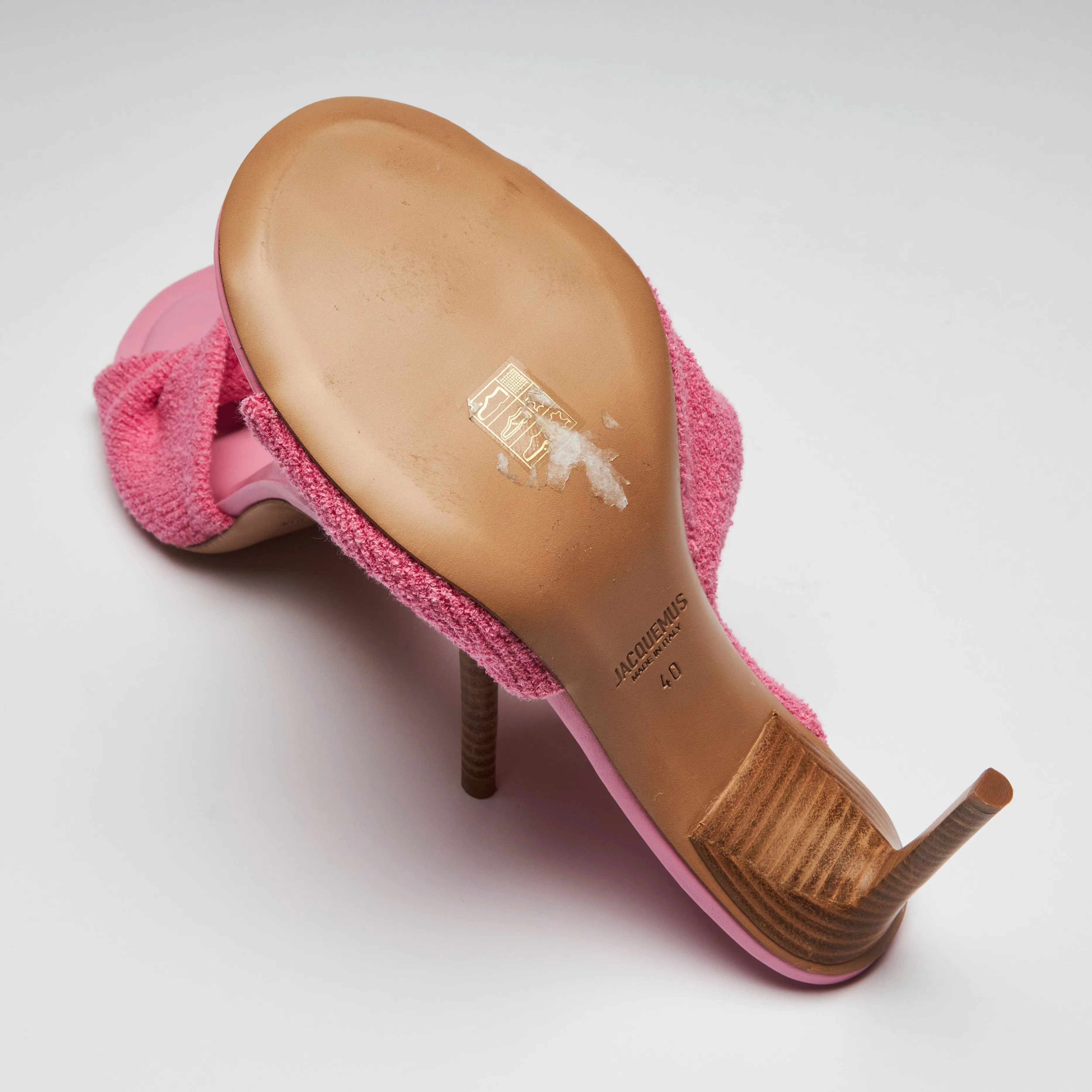 Jacquemus Pink 'Les Mules Bagnu' Heeled Sandals Size 40