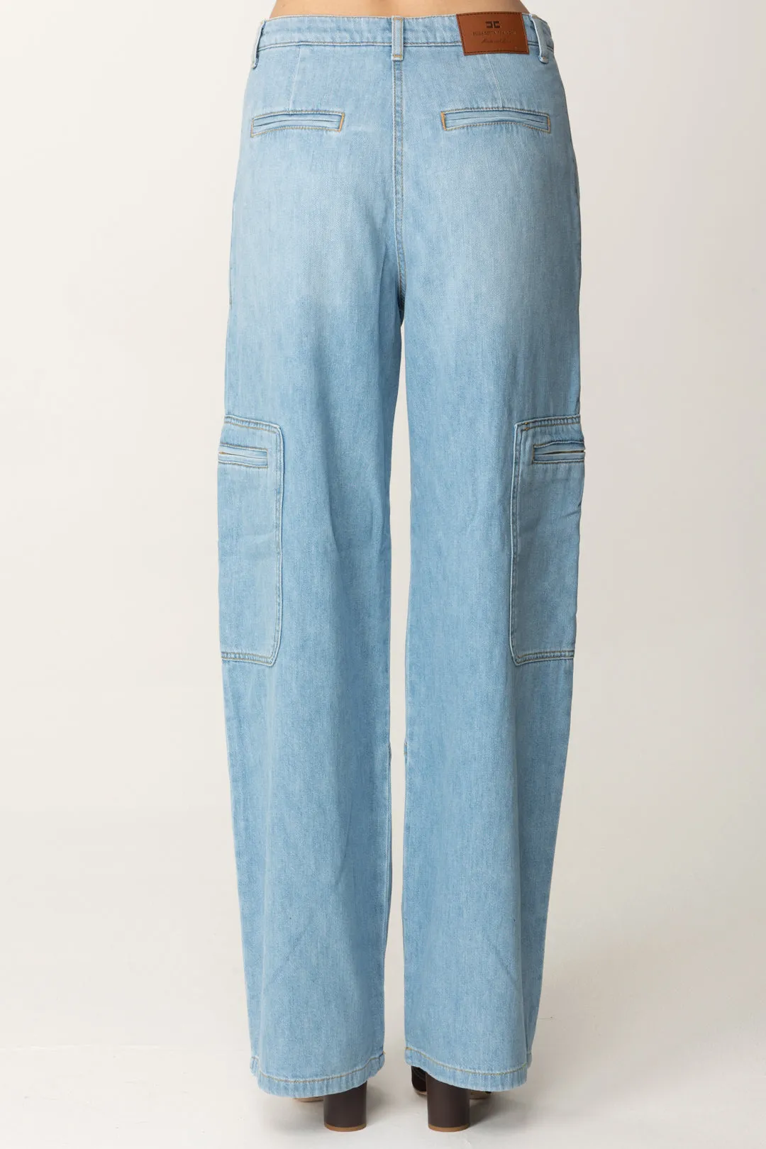 Jeans Cargo con Tasconi e Dettaglio Gioiello