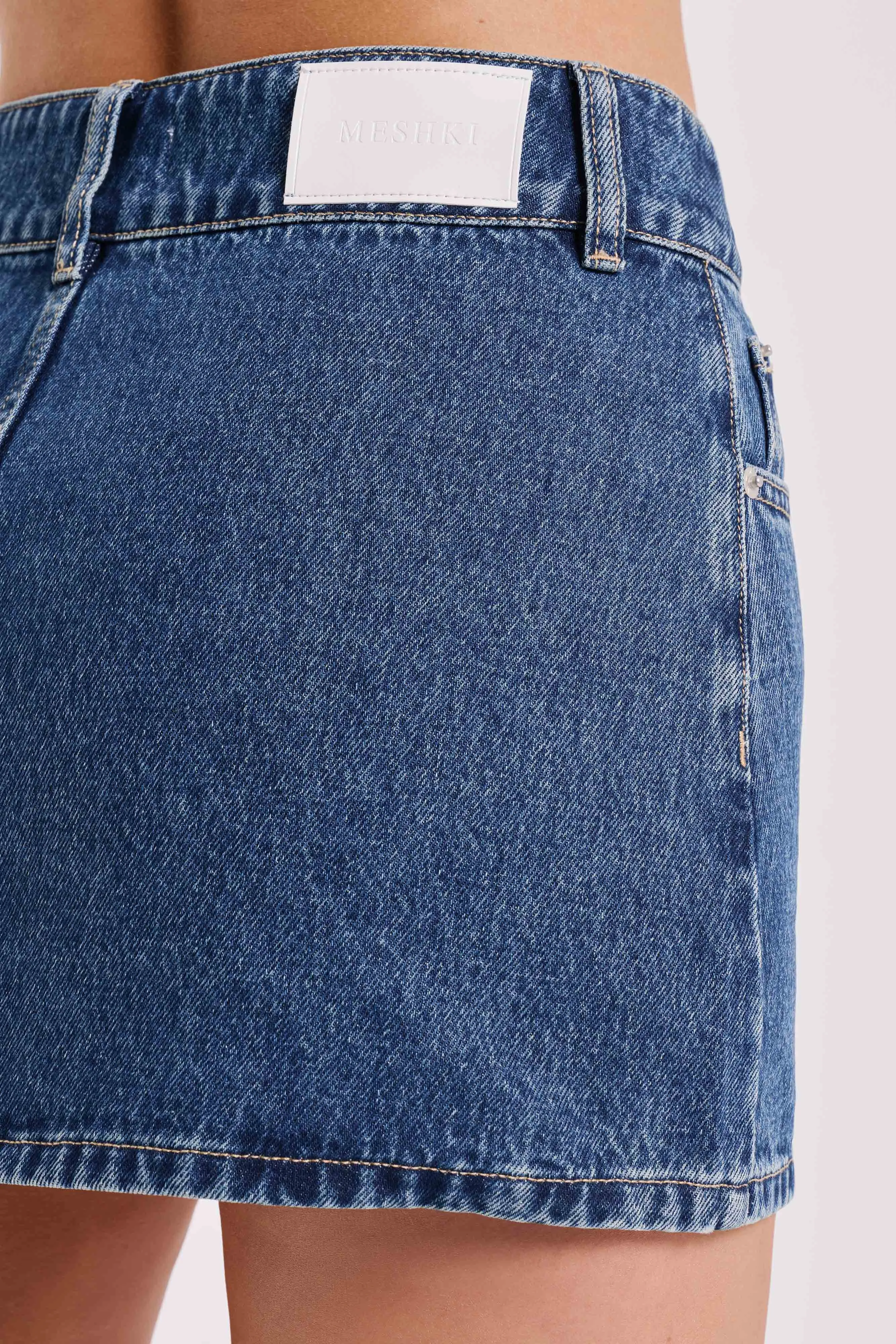 Julienne Denim Mini Skirt - Dark Blue