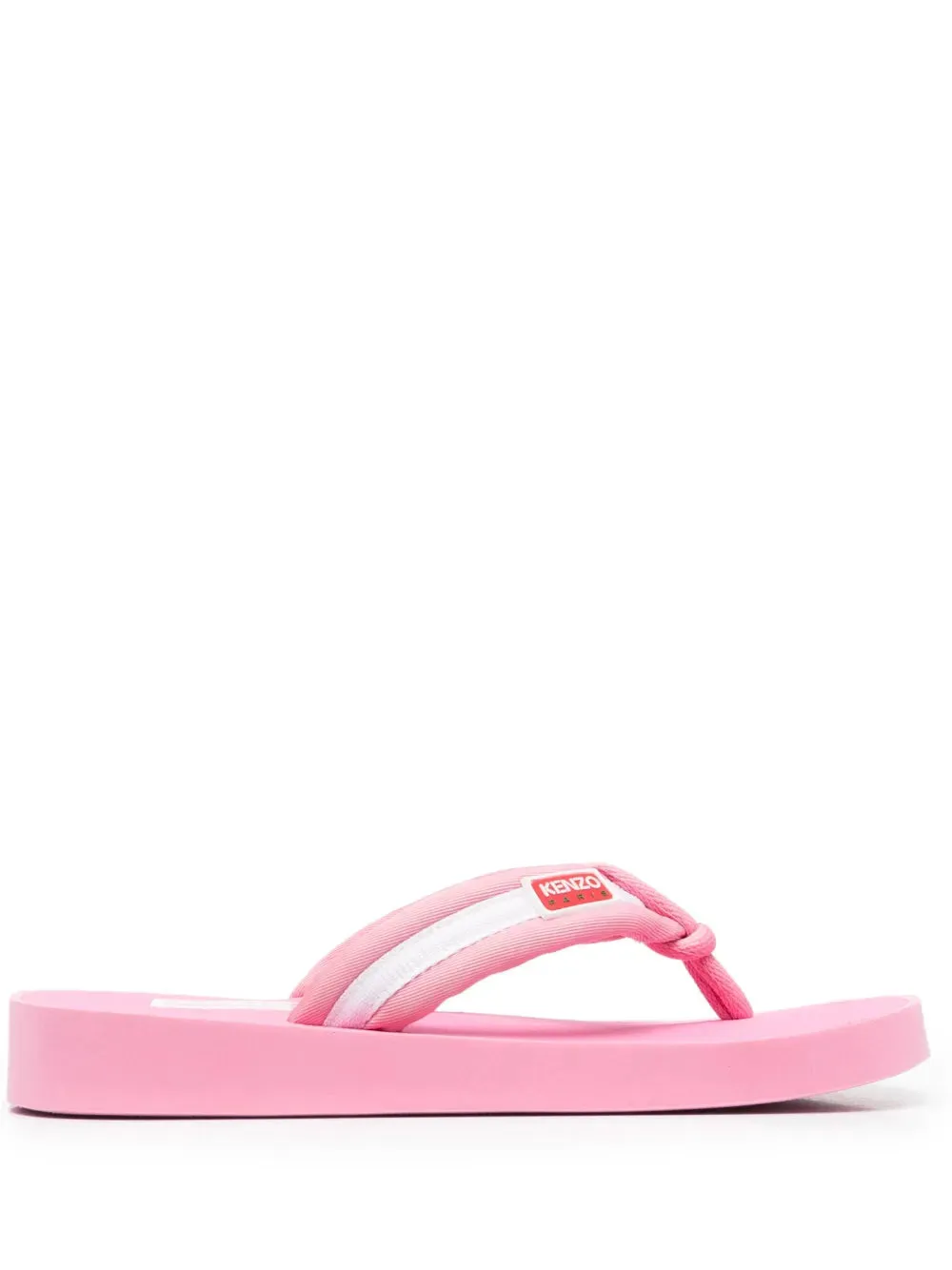 Kenzo logo-patch striped flip flops