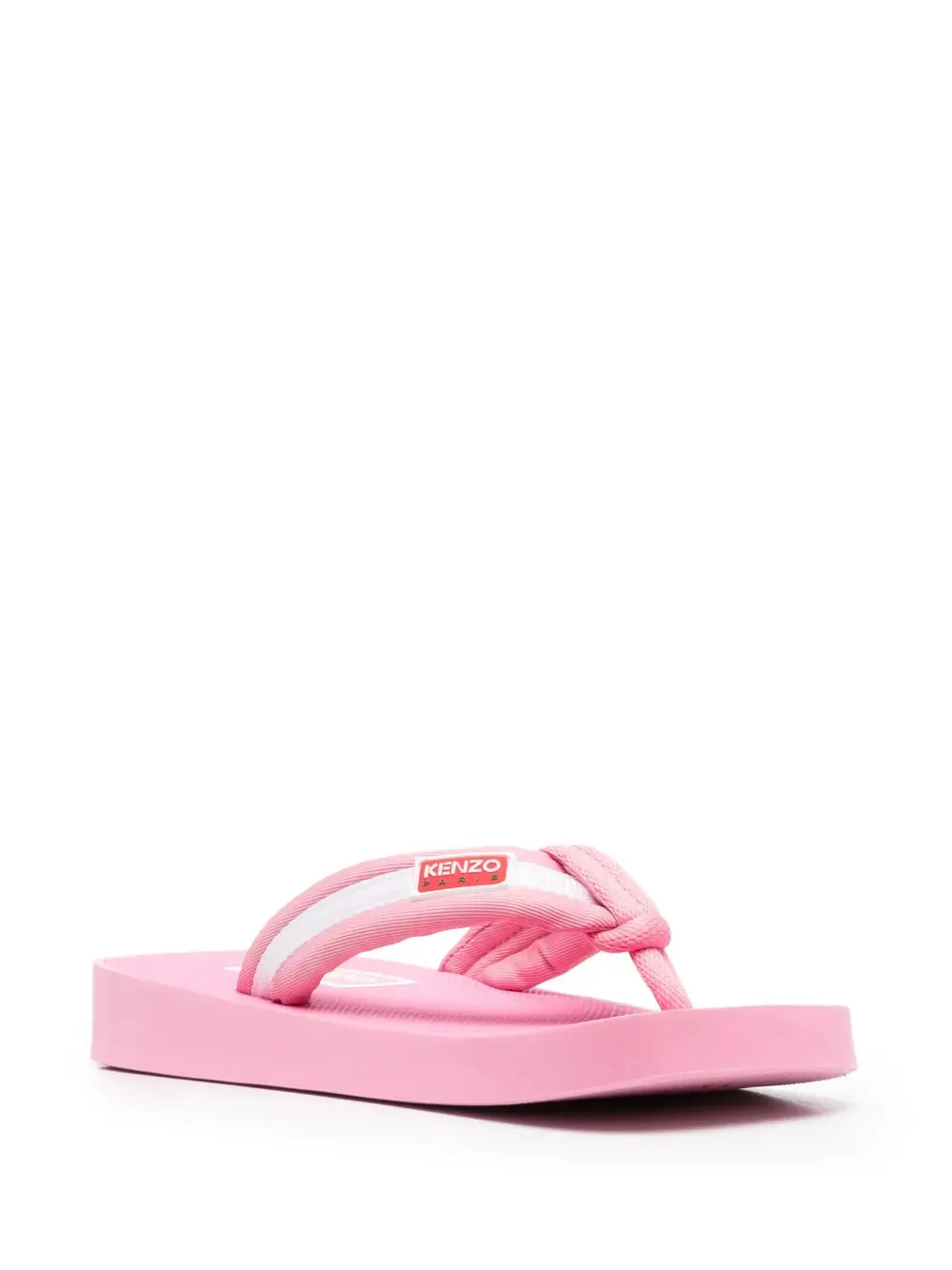 Kenzo logo-patch striped flip flops