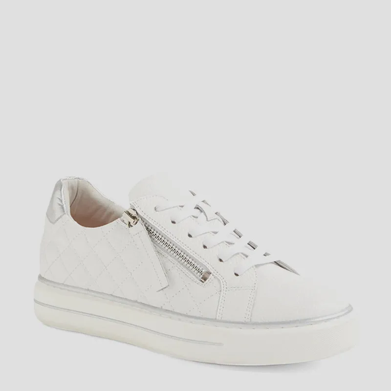 KOZIE W - WHITE-SILVER TUMBLE LEATHER