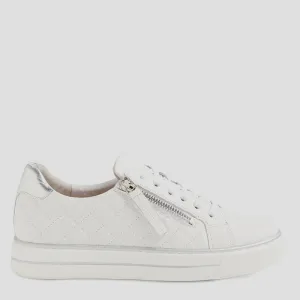 KOZIE W - WHITE-SILVER TUMBLE LEATHER