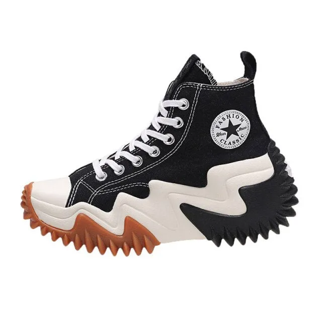 Ladies Platform High Top Canvas Shoes