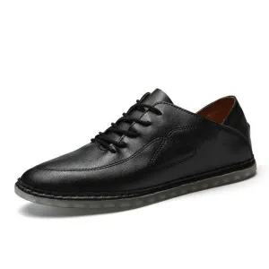 Large size 38-47 fashion Leather Men Casual Shoes Brand Mens Loafers Moccasins Breathable Slip On Lace Up Driving Shoes