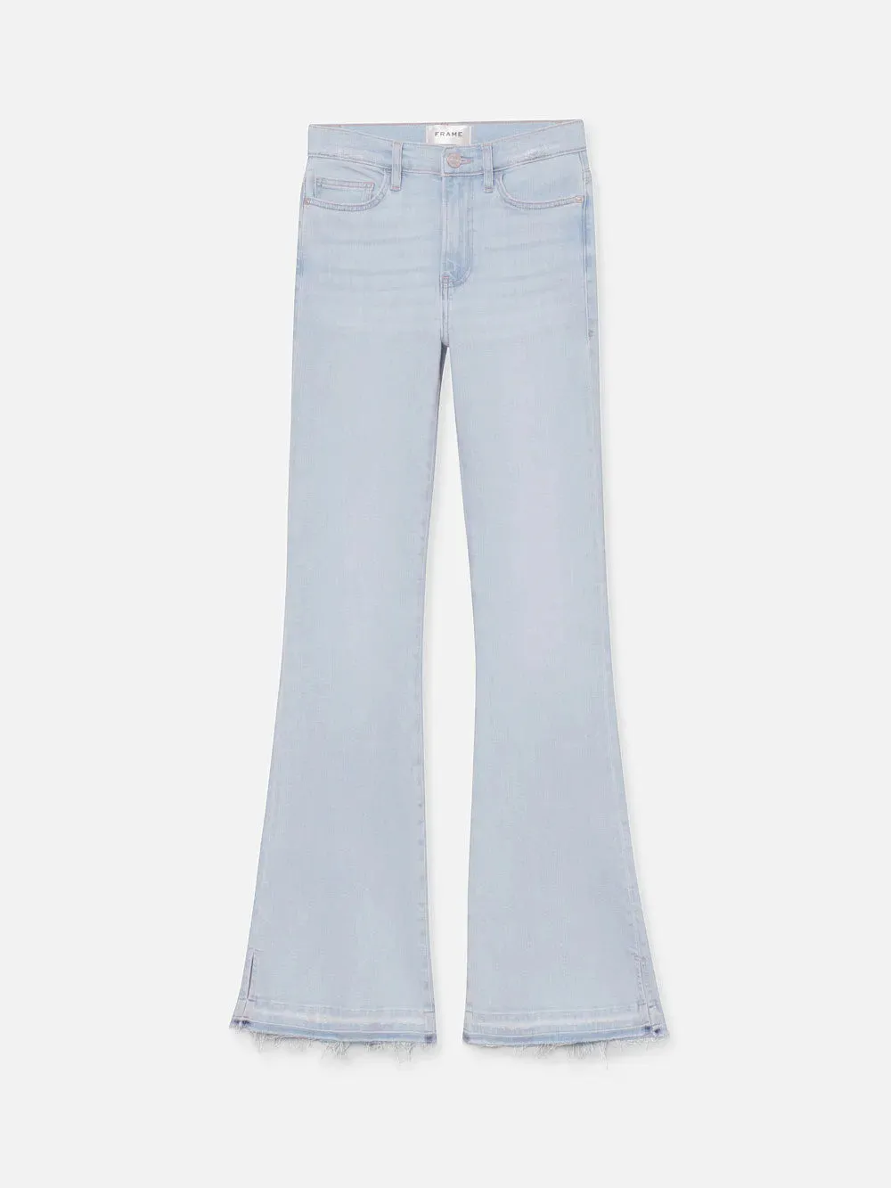 Le Easy Flare Released Fray Side Slit in Clarity